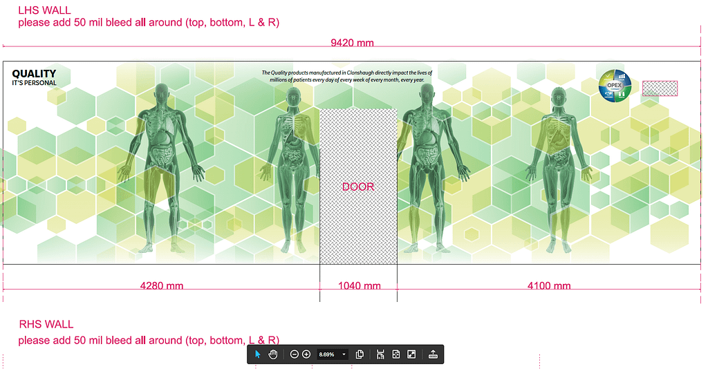 outline of large format project for Allergan