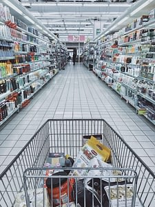 food packaging in supermarket